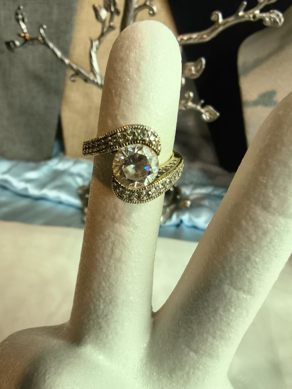 Gold Plated Sterling 925 Silver CZ PAJ Ring